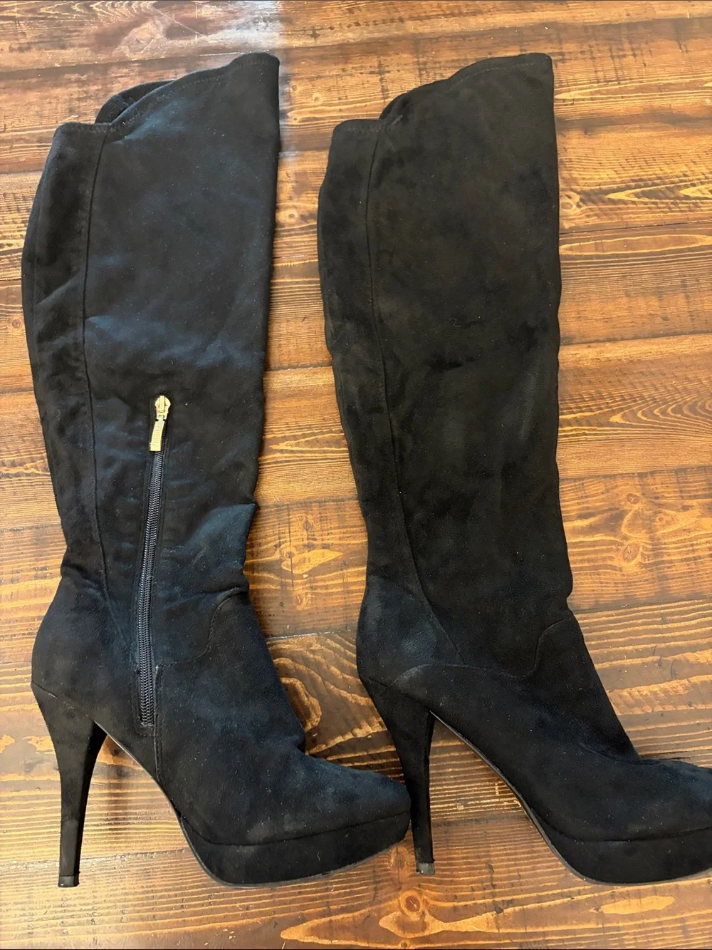 Guess Black Over-the-Knee Suede Stiletto Boots